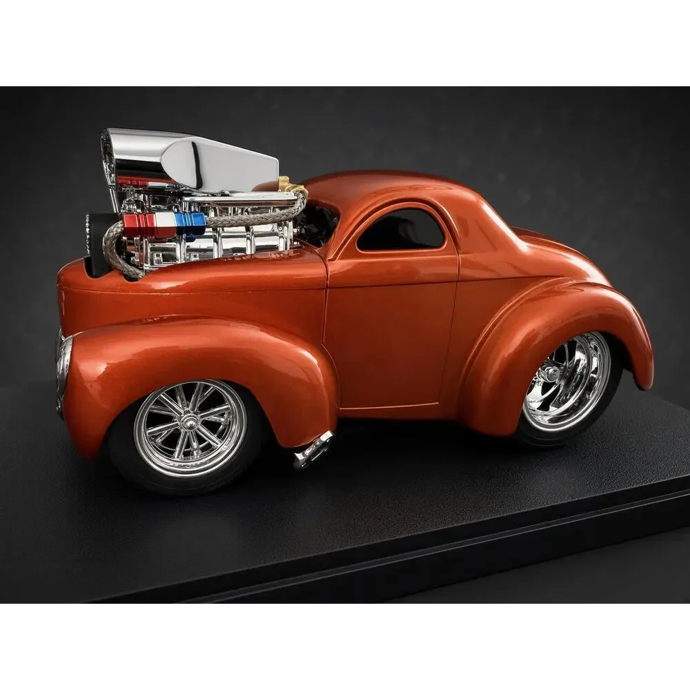 Muscle Machines 1941 Willys Coupe Orange 1:18 Diecast Blown Pro Street Hot Rod